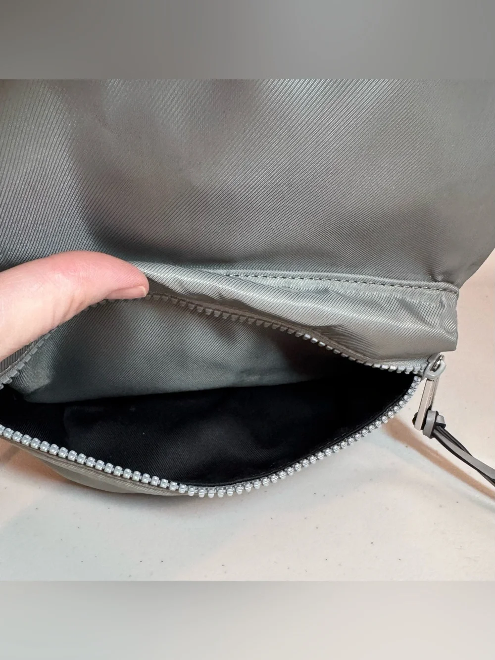 Rebecca Minkoff Pearl Gray Medium Zip Backpack